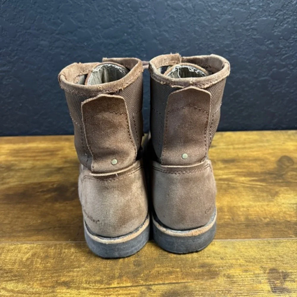 Caterpillar P717741 Brown Suede Canvas Combat Work Boots‎ Mens 11